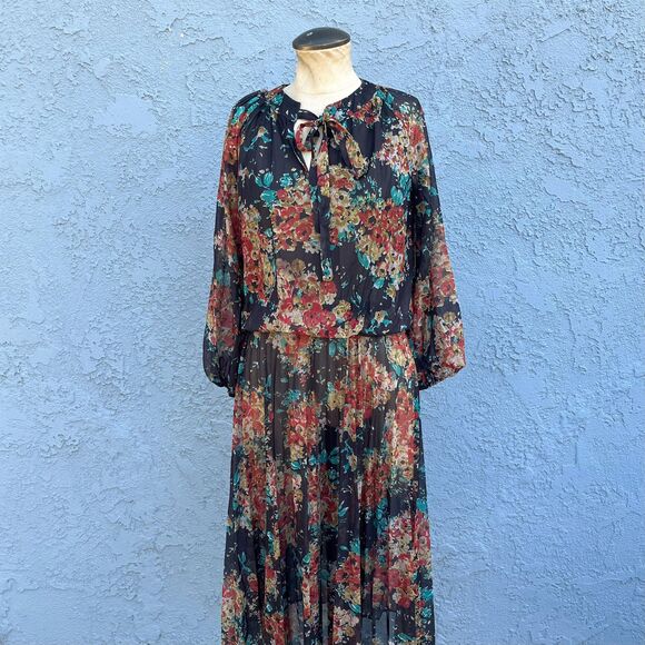 70s Floral Dress in Size 12 Floral bow Retro Clothing twee - Picture 2 of 9